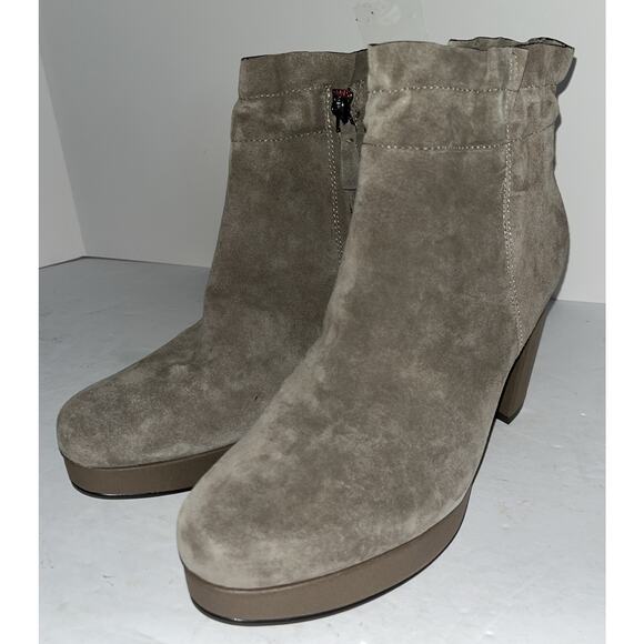 Woman’s Naked Feet‎ Attis Grey Side Zip Heel Boots Size 8 New - Picture 1 of 11